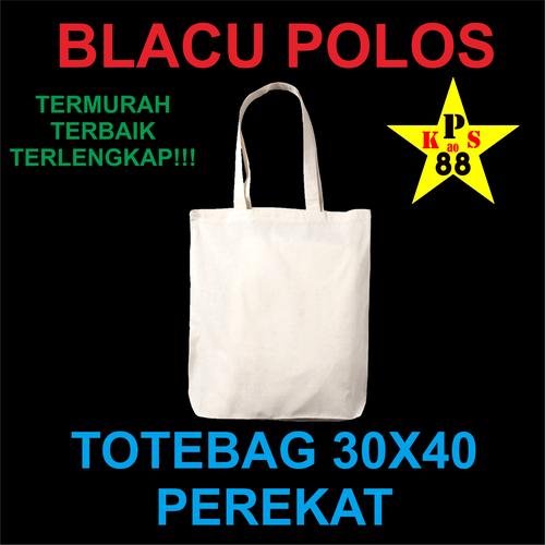 Foto Produk TOTEBAG BLACU POLOS - TOTEBAG 30X40 TERMURAH - TAS GOODIEBAG dari printingkaos88
