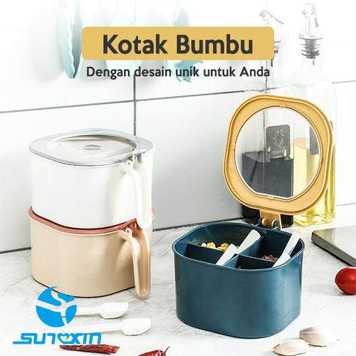 Foto Produk KOTAK BUMBU 3IN 1/TEMPAT BUMBU DAPUR/BAHAN PLASTIK - B-Putih dari SUNXIN