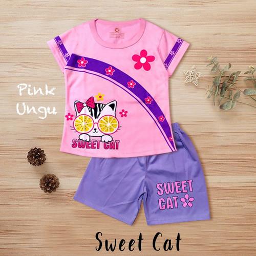 Gambar SETELAN ANAK PEREMPUAN KOMBINASI/PAKAIAN ANAK CEWEK/BAJU ANAK MURAH - Sweet Cat, S dari Ramora Kids Jakarta Barat Tokopedia