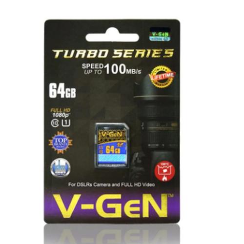 Foto Produk SD Card V-Gen Turbo Series 64gb SDHC Memory Class10 64 gb 100mbps SDXC dari PojokITcom Pusat IT Comp