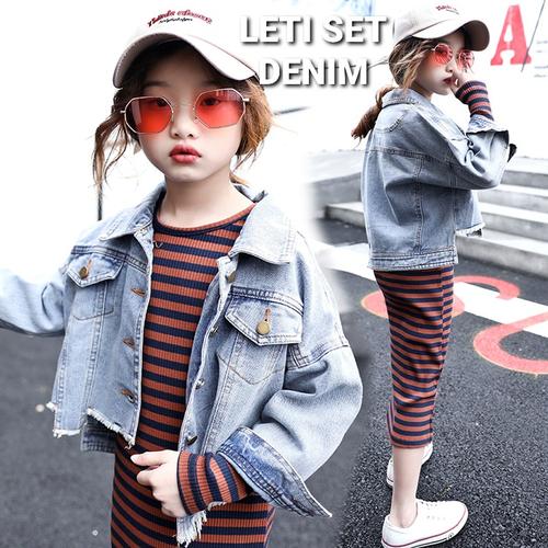 Jual LETI SET DENIM / BAJU SETELAN JEANS ANAK PEREMPUAN