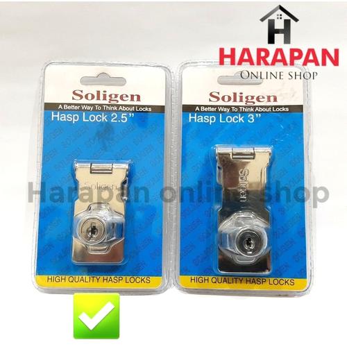 Foto Produk HASP LOCK 2.5 INCH SOLIGEN / GRENDEL OVERPAL GEMBOK / KUNCI PINTU 2.5" dari Harapan online shop