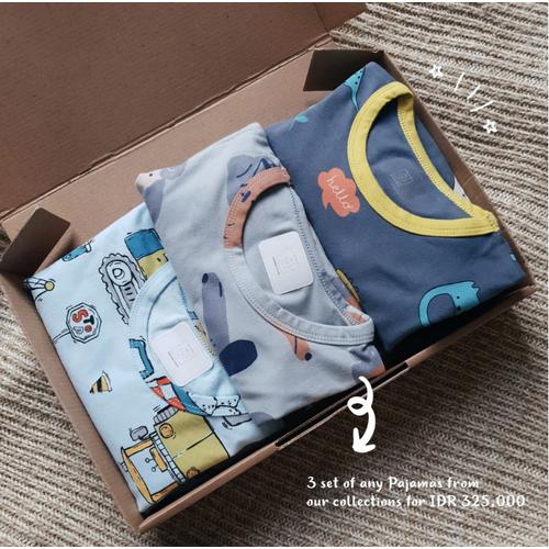 Foto Produk LEBIH HEMAT BELI 3 | Paket Baju Tidur/Piyama Anak | OHBABYDAYS dari Ohbabydays