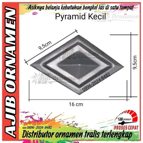 Jual ornamen pagar tralis wajik pyramid KECIL besi plat 