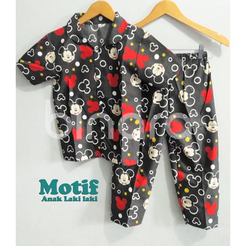Foto Produk Piyama Anak / baju Tidur Anak Motif /Cowok/Laki laki Murah dan Bagus - 0-3 bulan dari Binara Kids Store