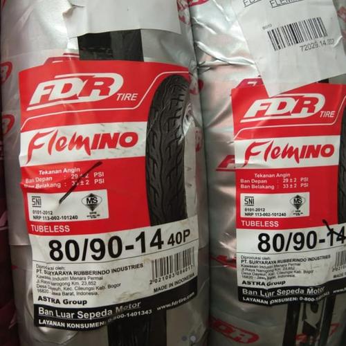 Foto Produk FDR 80/90-14 FLEMINO BAN MOTOR MATIC DEPAN TUBELES dari Walper olshop