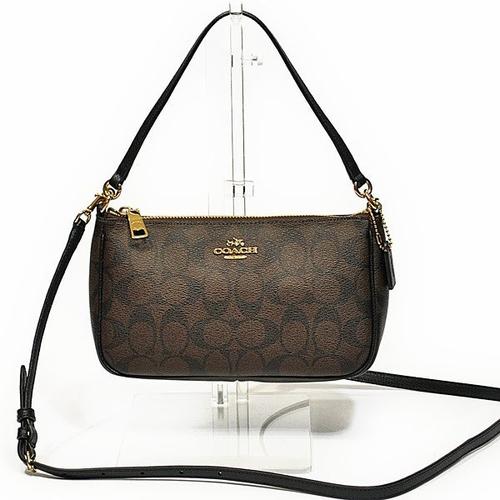 Foto Produk Coach Top Handle Pouch Signature Top Handle 100% Original - BROWN BLACK dari rinbagid