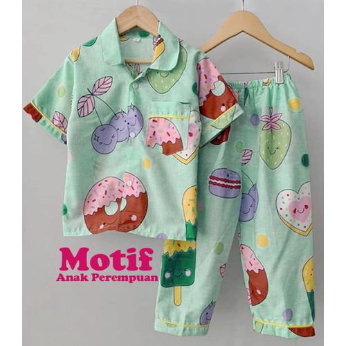 Foto Produk Piyama Anak / Baju Tidur Anak Motif / Cewek/Perempuan Murah dan Bagus - 0-3 bulan dari Binara Kids Store