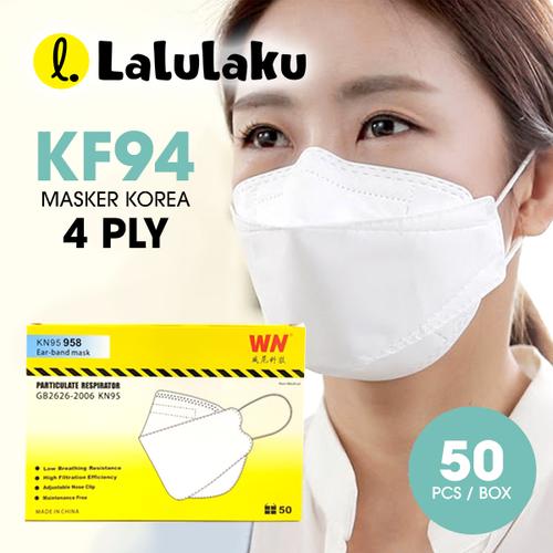 Foto Produk Lalulaku Masker KF94 Putih - Masker korea 4Ply Earloop dari Lalulaku
