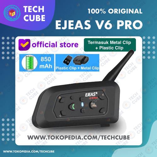 Foto Produk EJEAS V6 Pro Bluetooth Intercom Helm 6 Rider Helmet Alt Vnetphone Sena dari Tech Cube