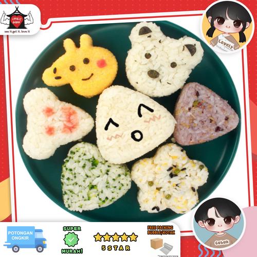 Foto Produk Cetakan bento onigiri berbagai bentuk, cetakan sushi segitiga hati - Peppa pig dari Lovely Gubuk
