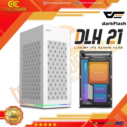 Foto Produk Aigo darkFlash DLH21 - Luxury Mini ITX Gaming Case White dari Techno Computer Bali