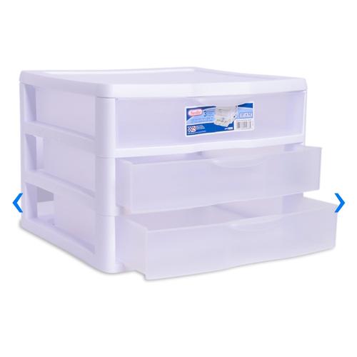 Jual Laci Penyimpanan 3 Tingkat Sterilite Made In USA Putih Kota