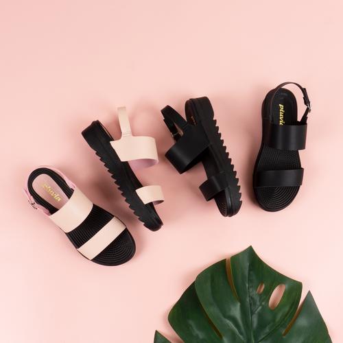 Foto Produk Pluvia - MEDYAN Sandal Tali Platform Wanita - Hitam, 39 dari Pluvia Shoes