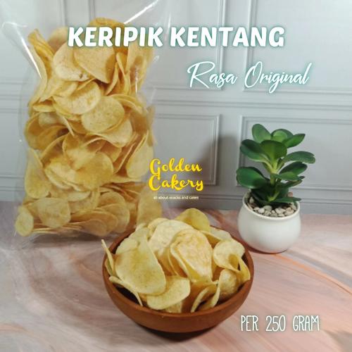 Foto Produk KERIPIK KRIPIK KENTANG ORI ORIGINAL RENYAH GURIH TERLARIS 250GRAM dari Golden Cakery