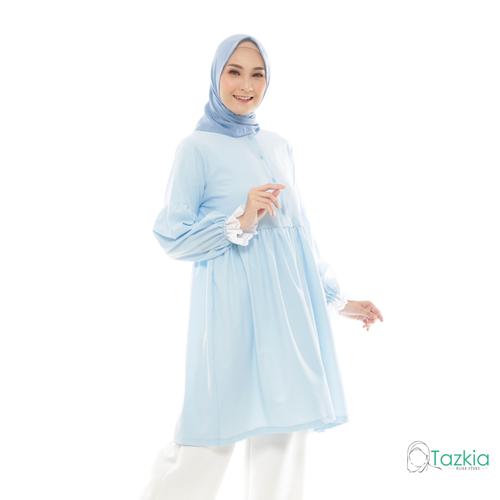 Gambar Atasan Muslim Wanita | Manda Tunik Biru | S M L XL | Tazkia Hijab - M dari Tazkia Hijab Store Kota Bandung Tokopedia
