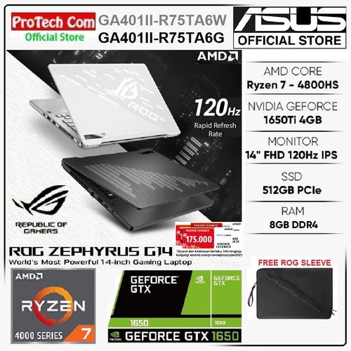 Foto Produk ASUS ROG ZEPHYRUS G14 GA401II RYZEN 7 4800HS 8GB 512GB GTX1650Ti 4GB dari Protech Computer
