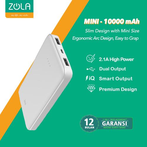 Foto Produk Zola International Mini Powerbank 10000 mAh - White dari Zola Indonesia