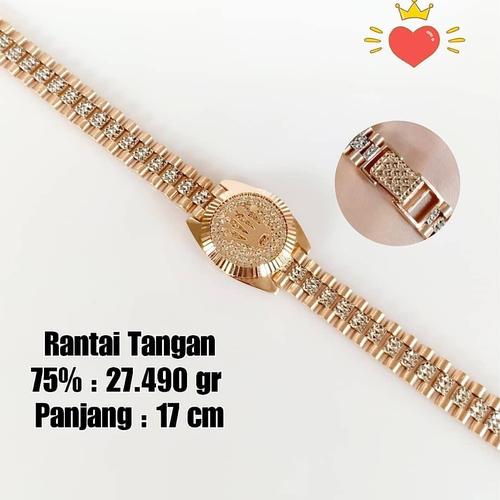 Jual Rantai Tangan Rolex Emas Mas Rosegold 75 Berat 27 490 Gr P 17 Cm Jakarta Barat Toko Mas Mulia Telukgong Tokopedia