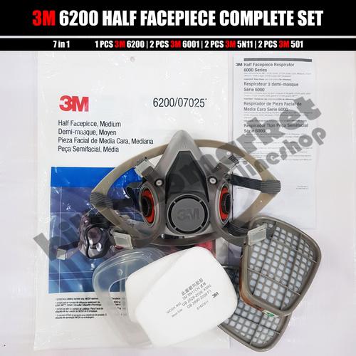 Foto Produk PROMO 3M 6200 3M Half Facepiece Respirator Half Gas Mask Medium Masker dari billindomarket