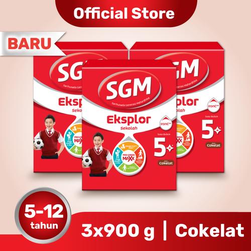 Foto Produk Paket 3 - SGM Eksplor 5 Plus Susu Pertumbuhan 5-12 Thn Coklat 900g dari SGM Official Store
