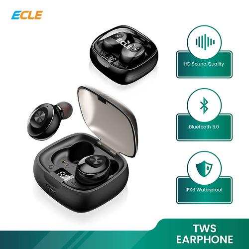 Foto Produk ECLE Earphone Waterproof Wireless LED Bluetooth 5.0 Headset Audio Bass dari ECLE Official Store