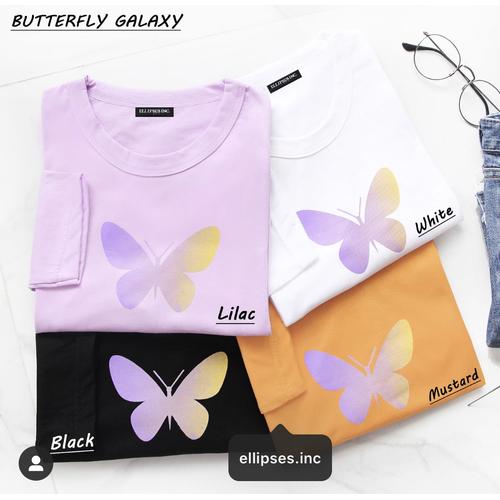 Foto Produk Kaos Wanita BUTTERFLY GALAXY - Lengan Panjang - ELLIPSES.INC - Putih dari Ellipses.inc