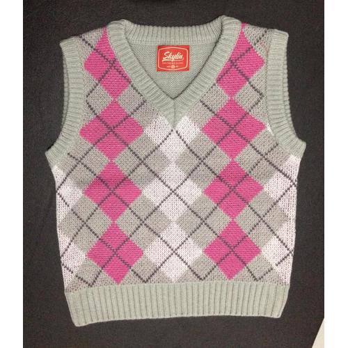 Foto Produk Rompi Rajut Wanita - Vest Argyle - Merah Muda, all size dari Ollan outfit