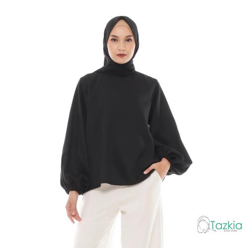 Foto Produk Atasan Muslim Wanita | Lune Blouse Hitam | S M L XL | Tazkia Hijab - M dari Tazkia Hijab Store