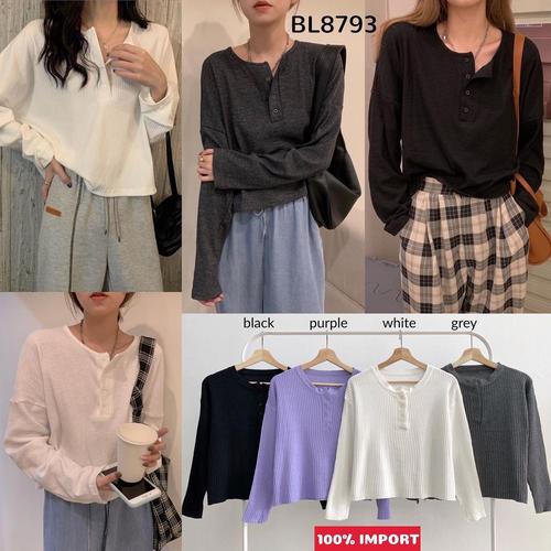BL8793 Molly Buttons Casual Knit Top 