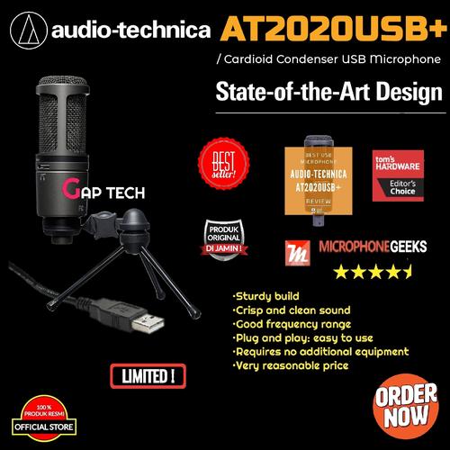 Foto Produk Audio Technica AT2020USB+ / AT2020USB Plus / AT2020 USB+ Microphone dari GAP TECH OFFICIAL
