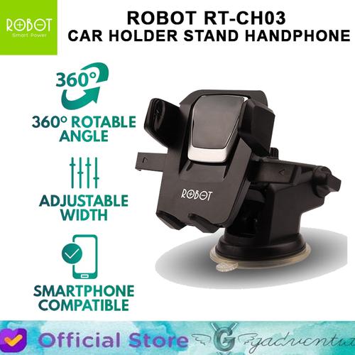 Foto Produk Robot RT-CH03 Car Holder Stand HP Mobil 360 Rotatable Dashboard Kaca dari GADVENTIA Official Store
