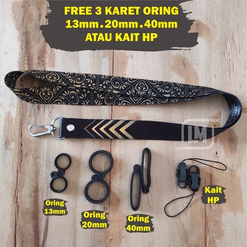 Foto Produk Lanyard Batik Tali Gantungan HP, Kunci dll - Bonus 3 Oring dari Lanyard Max