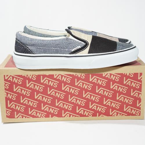 vans slip on denim patchwork