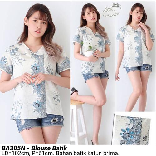 Foto Produk BLOUSE SAFI BATIK CANTIK MODERN ATASAN CEWEK BAJU WANITA CANTIK MURAH - Biru Muda dari Ace Sakura Fashion
