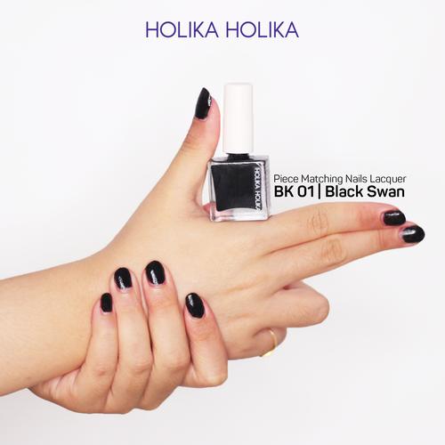 Foto Produk Holika Holika Piece Matching Nails Lacquer - BK01 Black Swan dari Holika Holika Indonesia