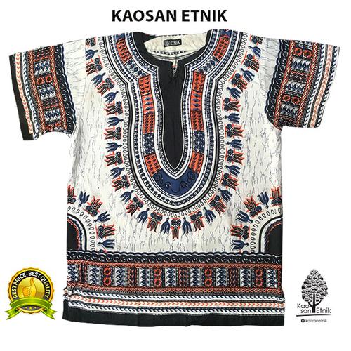 Foto Produk BAJU ETNIK DASHIKI PUTIH BIRU dari kaosanpolos
