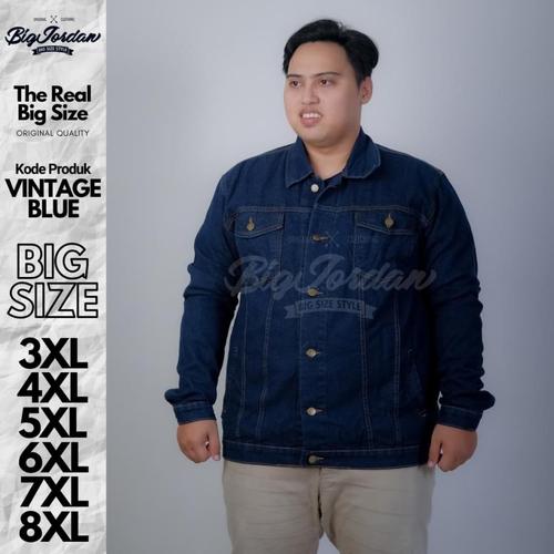 Jual jaket jeans jumbo size 4XL 5XL 6XL 