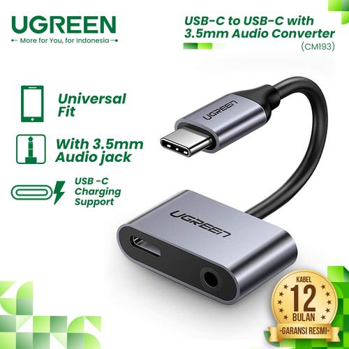 Foto Produk UGREEN USB-C to USB-C + 3.5mm Audio Converter - CM193 - Normal dari UGREEN Authorized Store