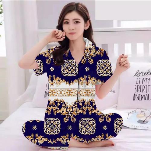 Foto Produk Piyama Wanita Dewasa CP Motif SULTAN / Fit To L-XL - CP Sultan Navy dari cantik piyama