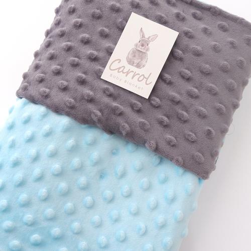 Foto Produk Double Sided Minky Blanket Light Blue - Soft grey | selimut lembut - minky dark grey dari carrolbabyofficial