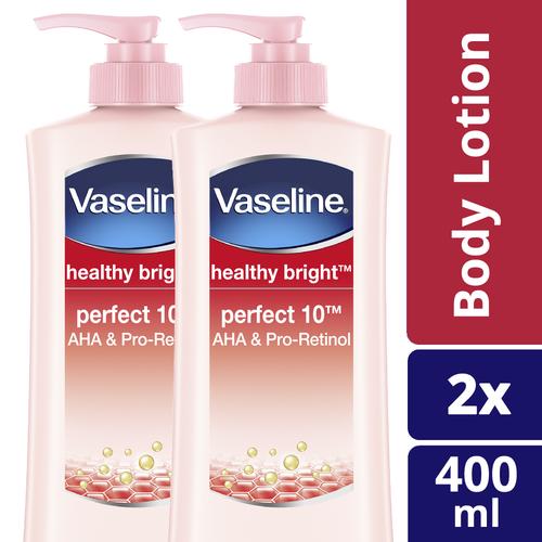 Foto Produk Vaseline Lotion Healthy White Perfect 10 400ml Twin Pack dari Unilever Official Store