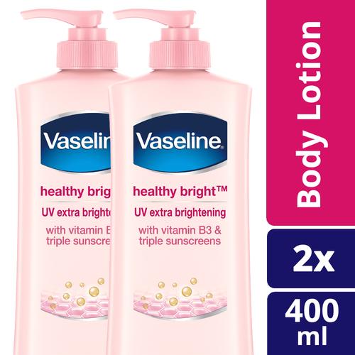 Foto Produk Vaseline Lotion Healthy White Uv Lightening 400ml Twin Pack dari Unilever Official Store