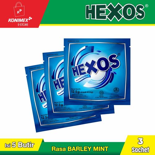 Foto Produk HEXOS Barley Permen pelega tenggorokan 3 sachet Permen Mint dari Konimex Store