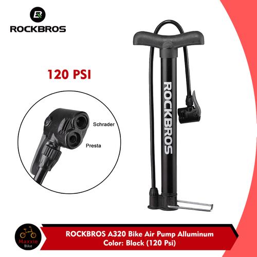 Foto Produk Pompa Sepeda ROCKBROS A320 – 120 Psi Bicycle Pump Presta, Schrader dari Maxxiebike