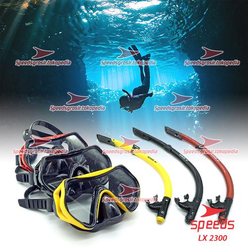Foto Produk SNORKEl SNORKLING ALAT SELAM DIVING ORIGINAL SPEEDS 2300 - Hitam dari Speeds Official Store