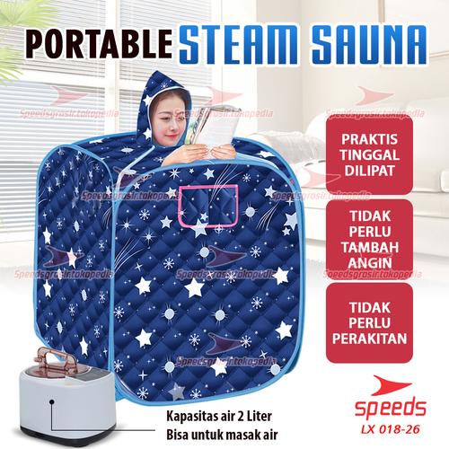 Foto Produk Portable Steam Sauna SPEEDS Sauna Portable Pelangsing Tubuh 018-27 - Biru dari Speeds Official Store
