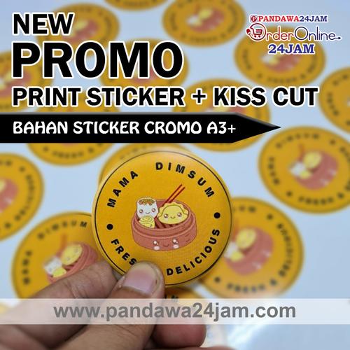 Foto Produk CETAK STICKER A3+ (Print + Cutting) | LABEL KEMASAN | BAHAN CROMO - Tanpa Laminasi dari Pandawa 24 Jam