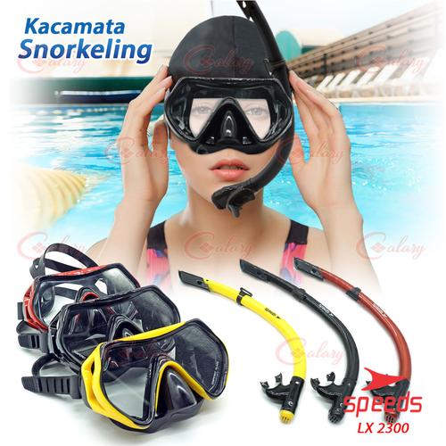 Foto Produk Kacamata renang Snorkeling PVC Snorkel Diving Speeds 017-2300 - Hitam dari calary