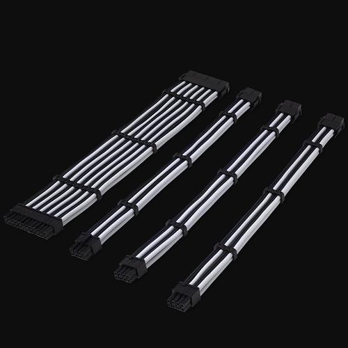 Foto Produk PSU Extension Tecware Flex Sleeved Extension Cables Set - Black-White dari ESES Komputer